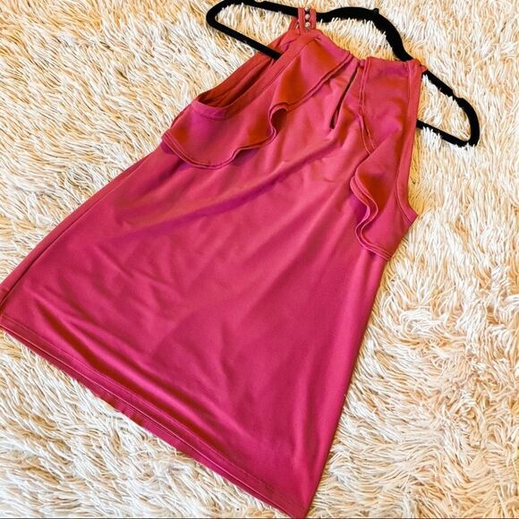 WHBM Sleeveless Ruffle Beaded Blouse in Pink XS - Picture 6 of 9
